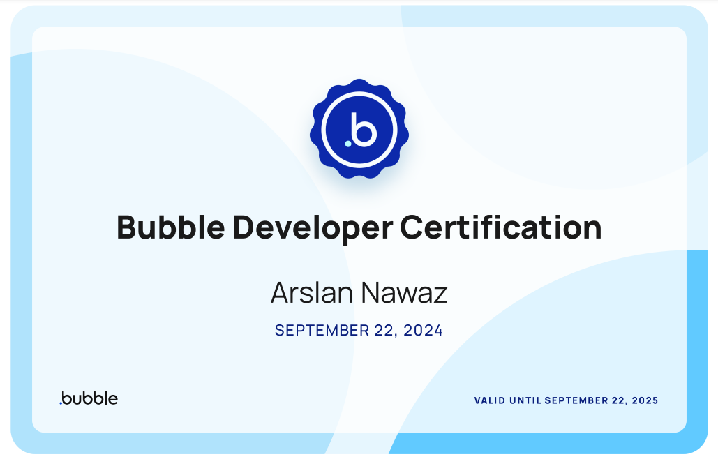 Bubble Certificate